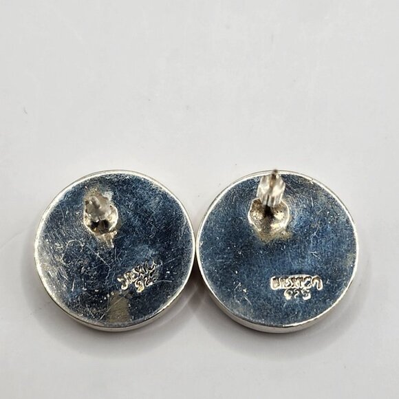 Mexican Silver Coral Earrings Pierced - Picture 5 of 7